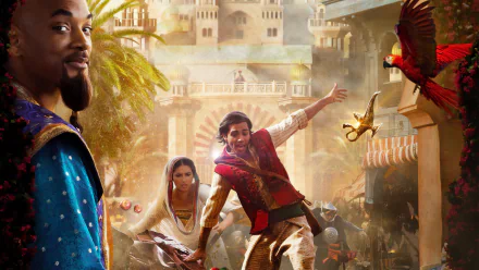 Naomi Scott Mena Massoud Will Smith Princess Jasmine Aladdin movie Aladdin (2019) HD Desktop Wallpaper | Background Image