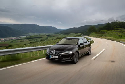 compact car black car car Skoda vehicle Skoda Superb HD Desktop Wallpaper | Background Image