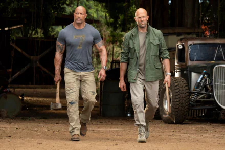 Jason Statham Deckard Shaw Luke Hobbs Dwayne Johnson movie Fast & Furious Presents: Hobbs & Shaw HD Desktop Wallpaper | Background Image