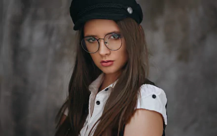 brunette glasses woman model HD Desktop Wallpaper | Background Image