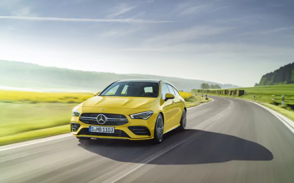 yellow car car Mercedes-Benz vehicle Mercedes-Benz CLA-Class HD Desktop Wallpaper | Background Image