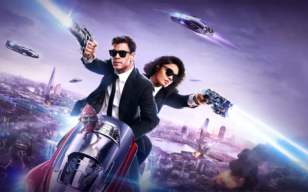 Tessa Thompson Chris Hemsworth movie Men in Black: International HD Desktop Wallpaper | Background Image