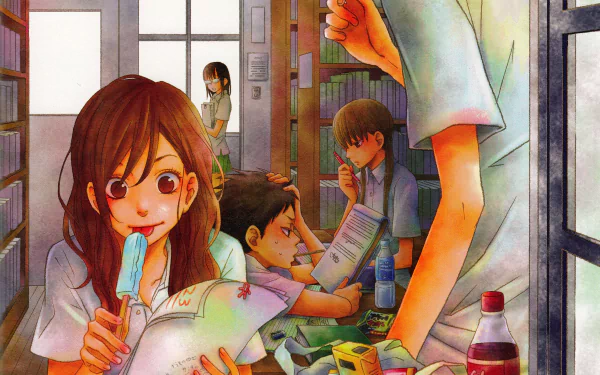 Shizuku Mizutani Chizuru Ōshima Sōhei Sasahara Asako Natsume Anime My Little Monster HD Desktop Wallpaper | Background Image