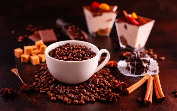 Food Coffee Cup Cinnamon Coffee Beans Still Life HD Wallpaper | Background Image