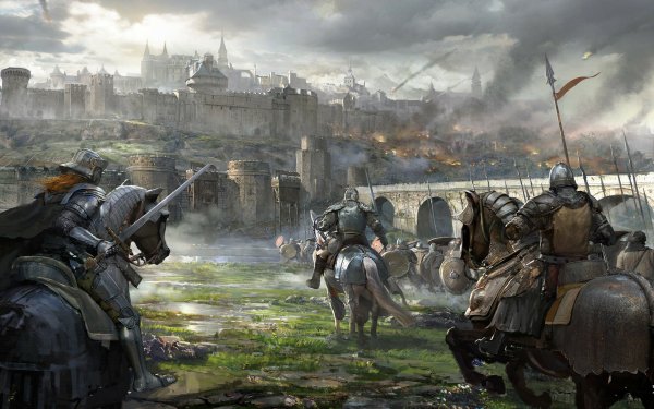 Fantasy Knight Siege HD Wallpaper | Background Image
