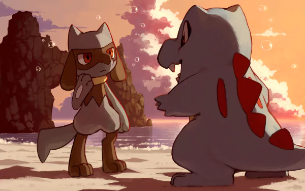 Totodile (Pokémon) Riolu (Pokémon) video game Pokemon HD Desktop Wallpaper | Background Image