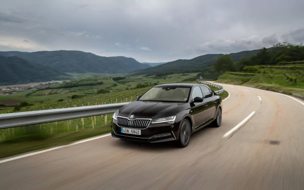compact car black car car Skoda vehicle Skoda Superb HD Desktop Wallpaper | Background Image