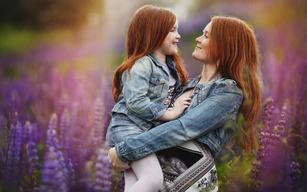 denim long hair little girl redhead child woman mood HD Desktop Wallpaper | Background Image