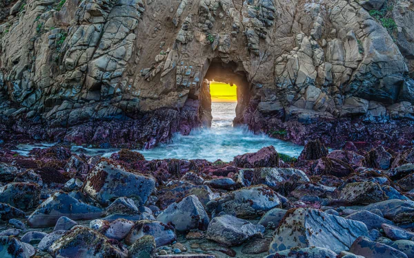  Rock with Arch at Pfeiffer Beach in California