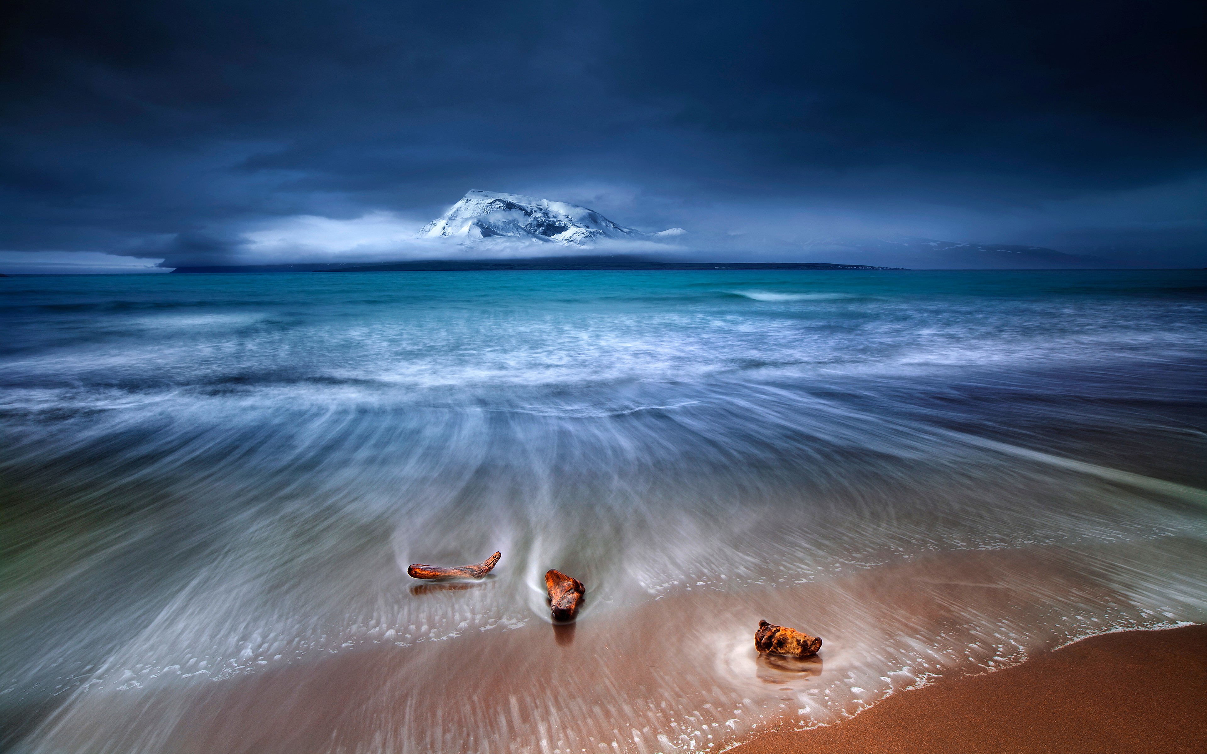 Download Sea Iceland Shore Ocean Nature Beach 4k Ultra HD Wallpaper