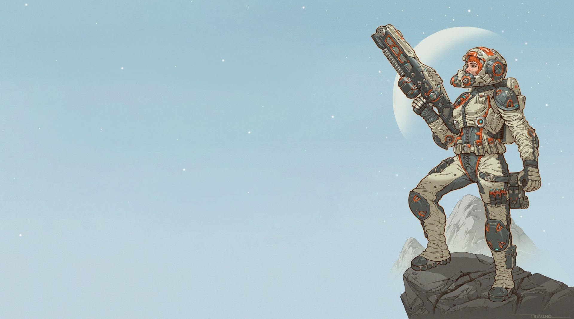 Download Space Suit Woman Warrior Weapon Sci Fi 4k Ultra HD Wallpaper by Robbie Trevino