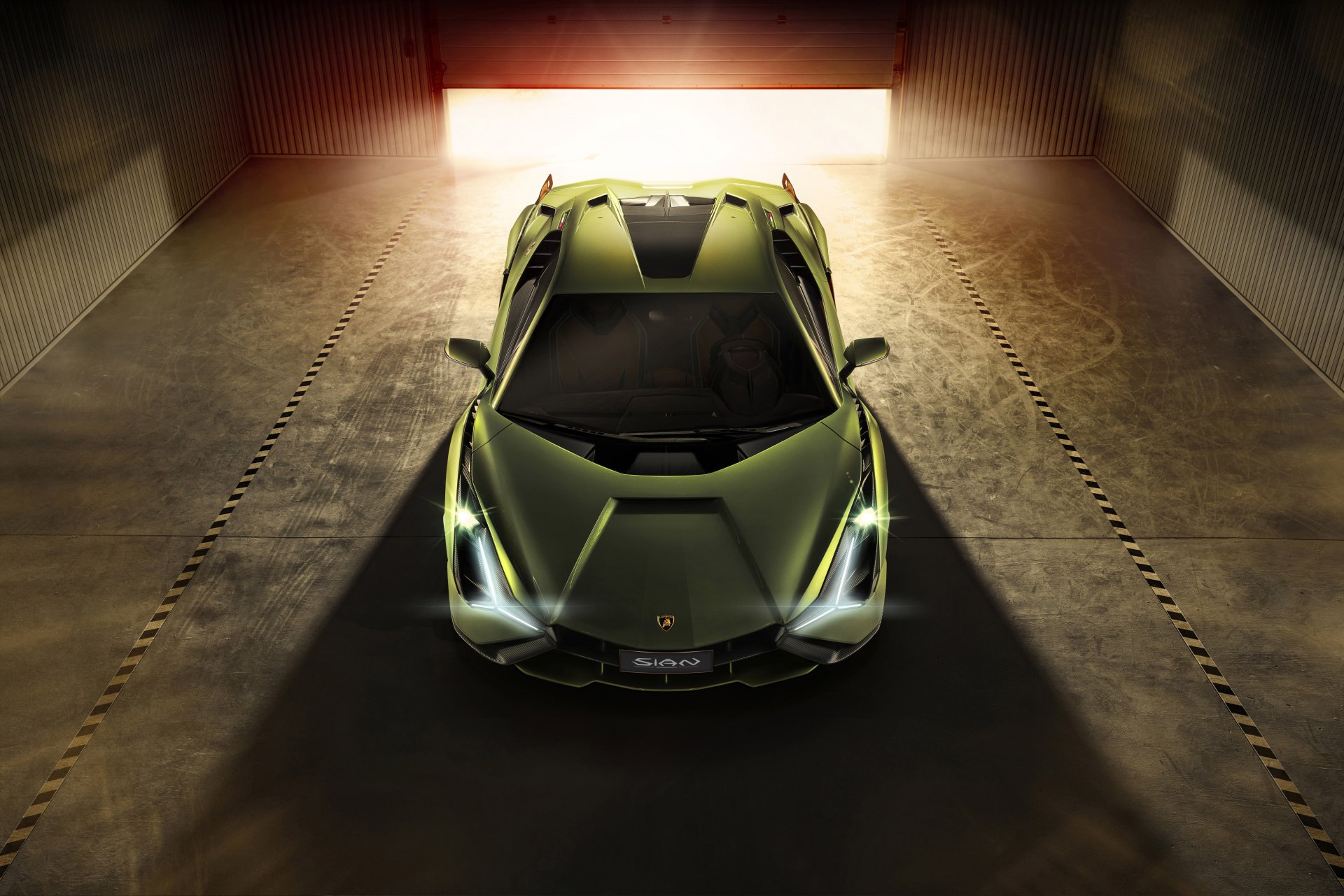 Download Green Car Supercar Car Lamborghini Vehicle Lamborghini Sián FKP 37 8k Ultra HD Wallpaper