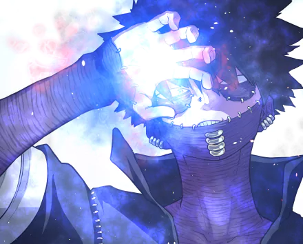 4K Ultra HD PC wallpaper featuring Dabi from My Hero Academia, showcasing his iconic blue flames and stitched appearance in a dynamic anime style.