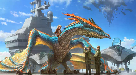  Riding a dragon on an aircraft carrier by Kou Takano