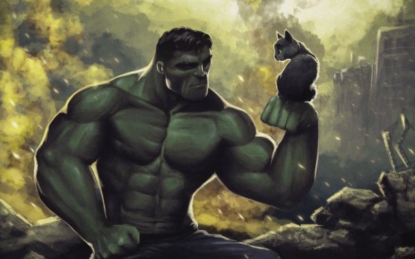 Comics Hulk Cat HD Wallpaper | Background Image