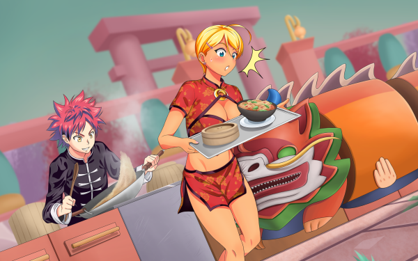 Anime Food Wars: Shokugeki no Soma Sōma Yukihira Ikumi Mito HD Wallpaper | Background Image