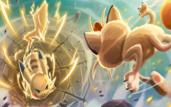  Pikachu Vs Meowth by Angel Moonlight