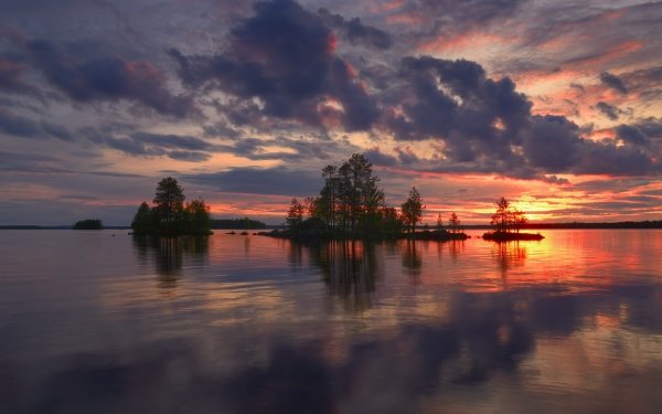 Nature Reflection Cloud Tree Lake Finland HD Wallpaper | Background Image