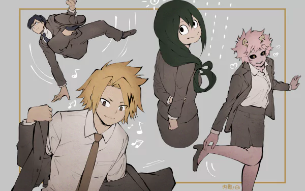 Denki Kaminari Mina Ashido Tenya Iida Tsuyu Asui Anime My Hero Academia HD Desktop Wallpaper | Background Image