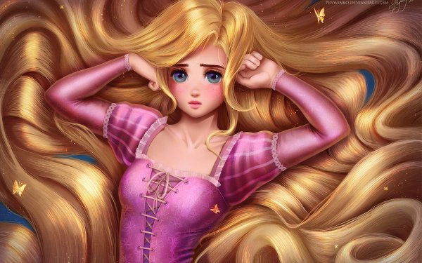 Movie Tangled Rapunzel Blue Eyes Long Hair Blonde HD Wallpaper | Background Image