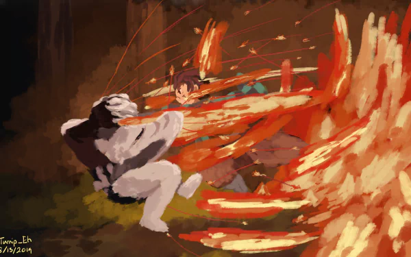 Rui (Demon Slayer) Tanjiro Kamado Anime Demon Slayer: Kimetsu no Yaiba HD Desktop Wallpaper | Background Image