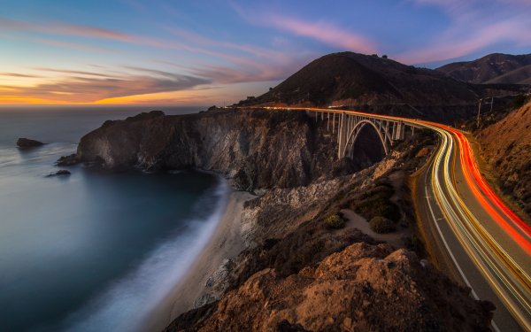 Photography Time-lapse Bixby Creek Bridge Highway California HD Wallpaper | Background Image