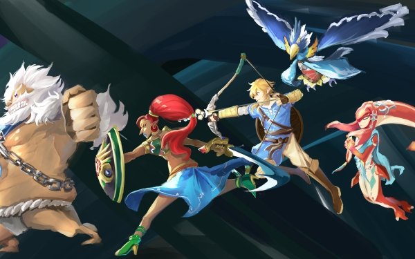 Video Game The Legend of Zelda: Breath of the Wild Zelda Link Urbosa Mipha Revali Daruk HD Wallpaper | Background Image