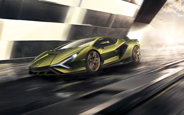green car supercar car Lamborghini vehicle Lamborghini Sián FKP 37 HD Desktop Wallpaper | Background Image