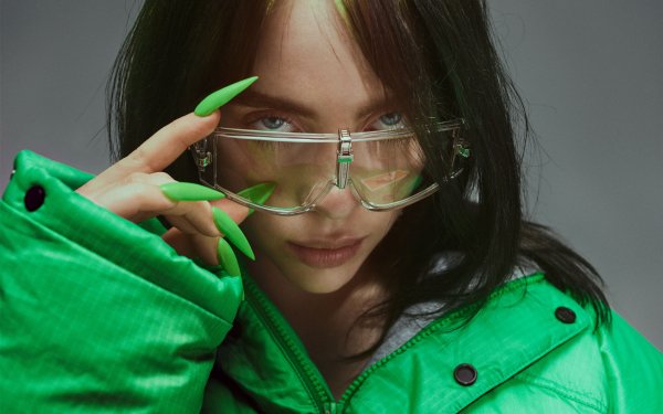 Music Billie Eilish American Singer Glasses Nails HD Wallpaper | Background Image