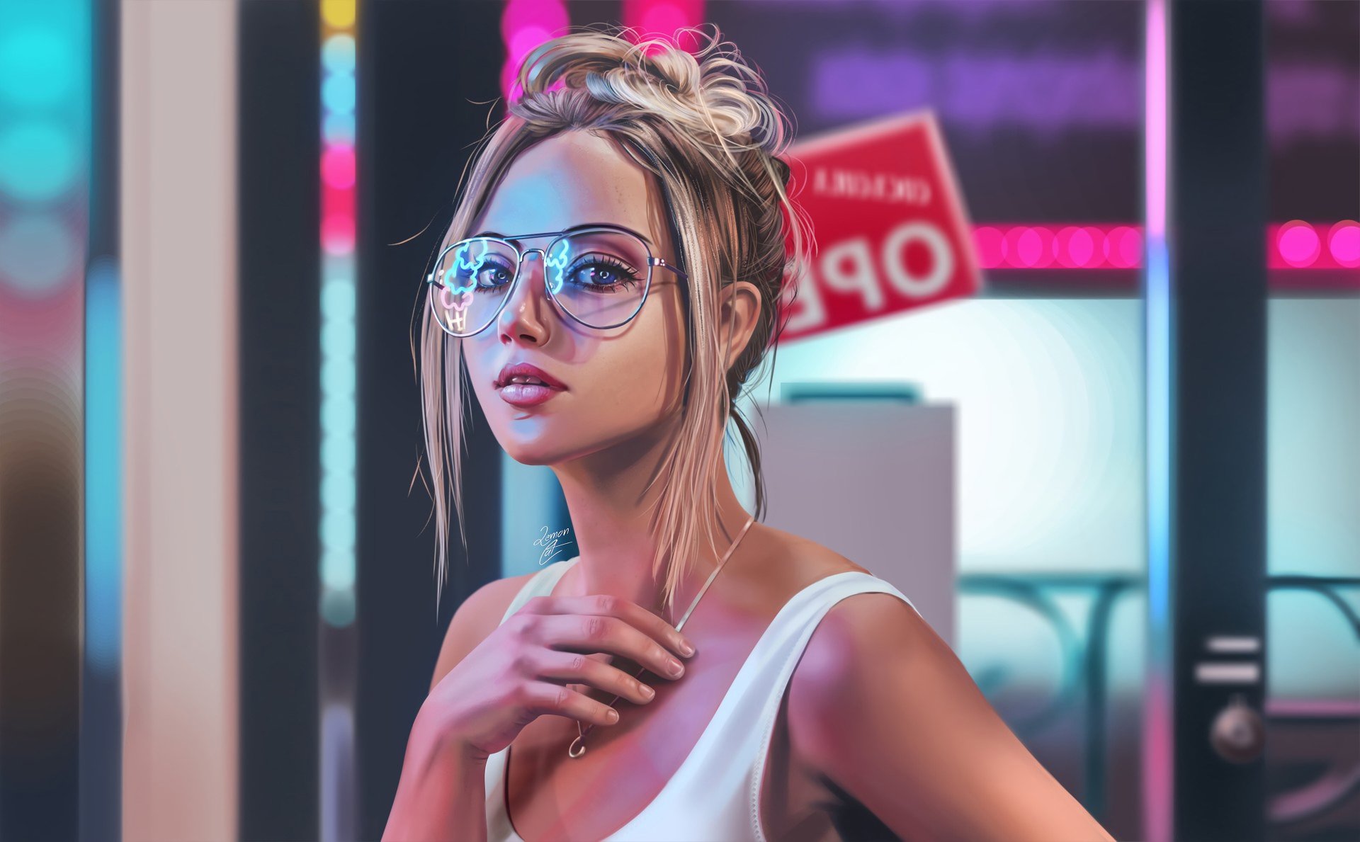 Cyberpunk 2077 Girl Glasses 4K Wallpaper #3.1971