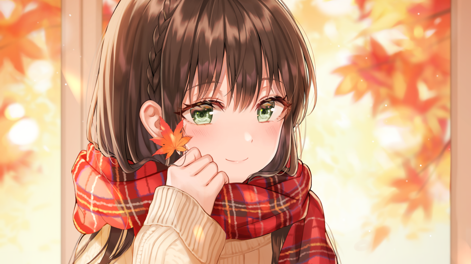 Autumn Anime Beauty HD Wallpaper