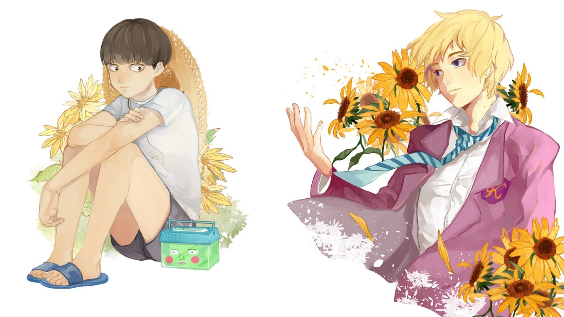 Download Blonde Feet Sandal Shigeo Kageyama Arataka Reigen Anime Mob Psycho 100 HD Wallpaper