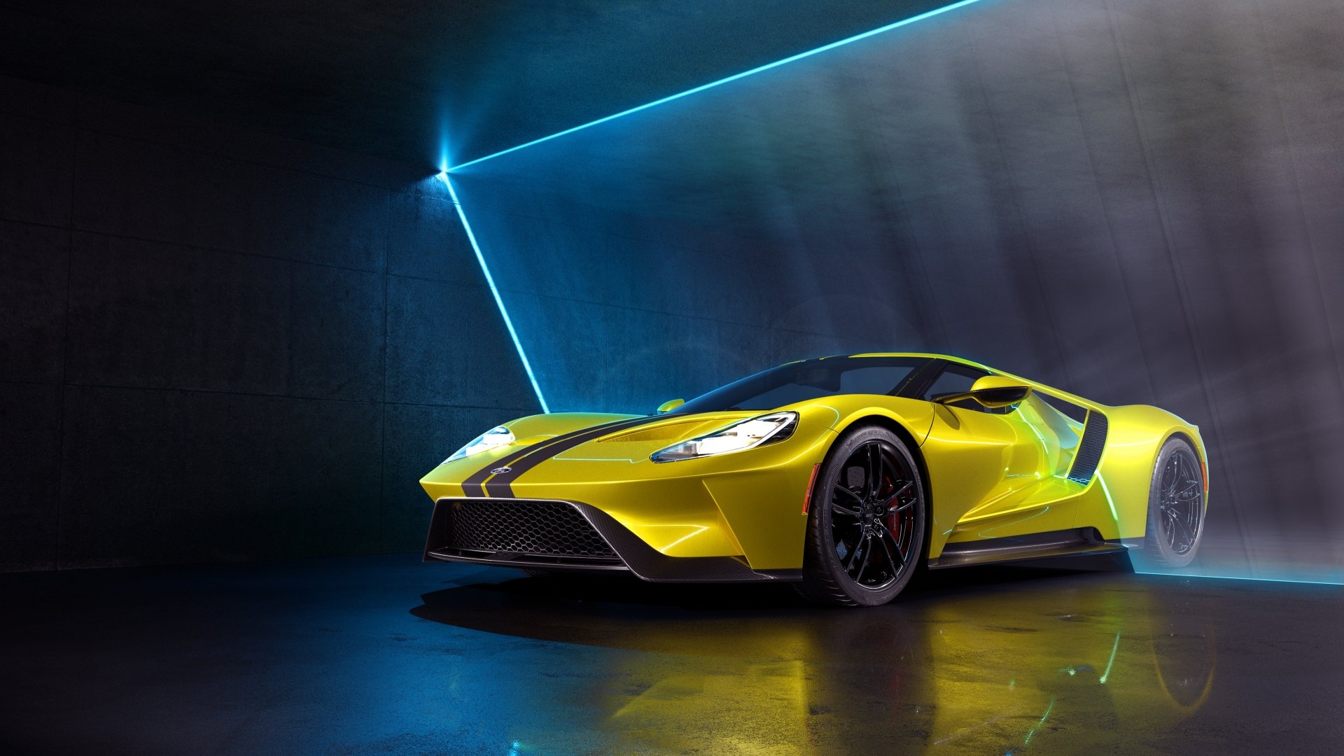 Download Yellow Car Car Supercar Ford Vehicle Ford GT HD Wallpaper by Marc Shephard