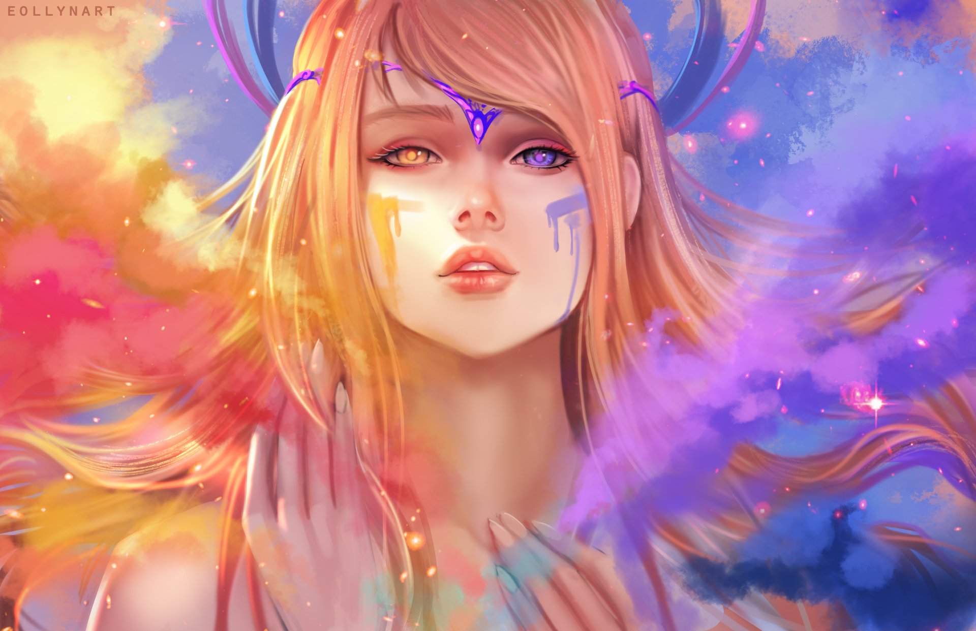 Download Heterochromia Mystical Fantasy Woman  4k Ultra HD Wallpaper by Eollyn Art