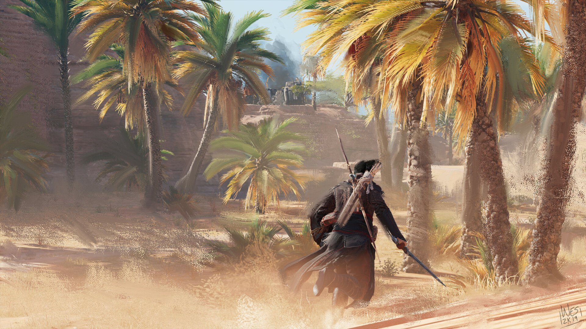 Download Palm Tree Warrior Fantasy Artistic Fantasy Warrior HD Wallpaper by Wesley Gardner