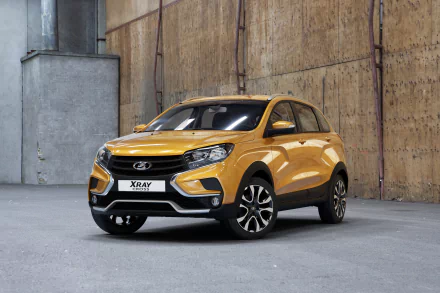 yellow car SUV car Lada vehicle Lada Xray HD Desktop Wallpaper | Background Image