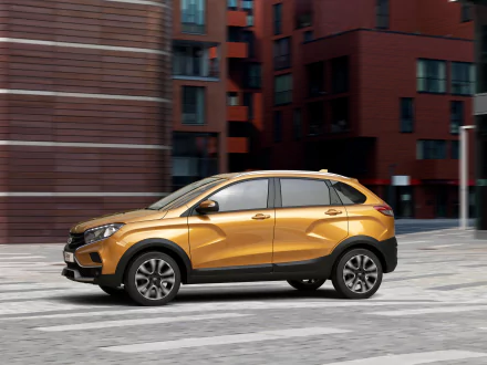 yellow car SUV car Lada vehicle Lada Xray HD Desktop Wallpaper | Background Image