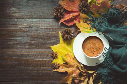 drink still life cup leaf fall food coffee fall coffee HD Desktop Wallpaper | Background Image