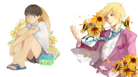 blonde feet sandal Shigeo Kageyama Arataka Reigen Anime Mob Psycho 100 HD Desktop Wallpaper | Background Image