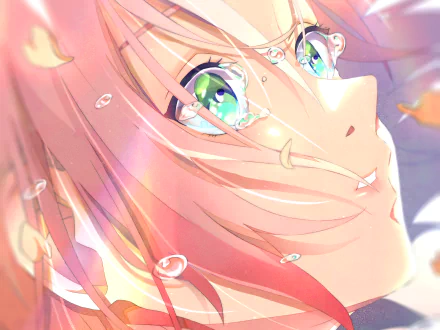 HD wallpaper of Sakura Haruno from Naruto, shedding tears with an emotional expression. The vibrant colors and intricate details highlight the anime character beautifully.