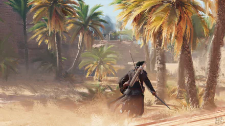 palm tree warrior fantasy artistic fantasy warrior HD Desktop Wallpaper | Background Image