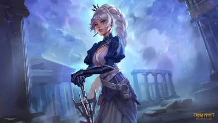 4K Ultra HD PC wallpaper featuring Freya from Smite and Weiss Schnee, blending video game characters in a detailed fantasy background.