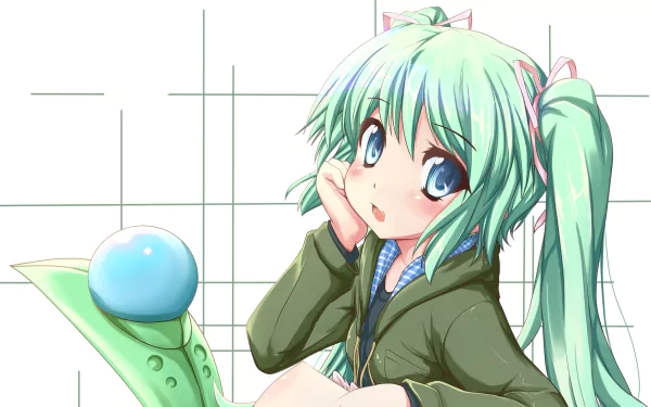 blue eyes aqua hair Anime Original HD Desktop Wallpaper | Background Image