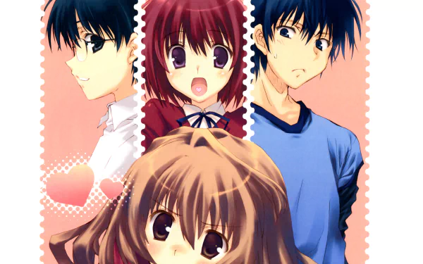 Minori Kushieda Yusaku Kitamura Taiga Aisaka Ryuuji Takasu Anime Toradora! HD Desktop Wallpaper | Background Image