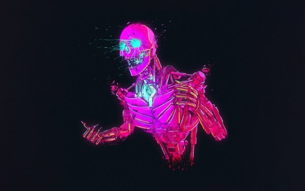 Sci Fi Robot Cyberpunk Skull HD Wallpaper | Background Image