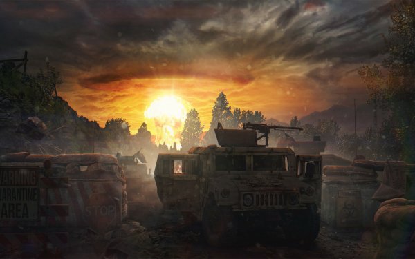 Sci Fi Apocalyptic Humvee Explosion Car Nuclear Explosion HD Wallpaper | Background Image