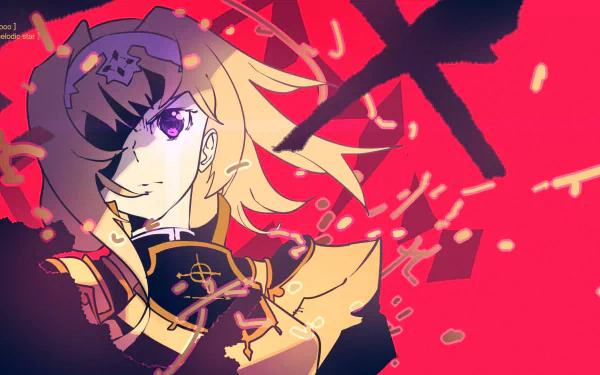 HD PC desktop wallpaper featuring Alice Zuberg, a blonde character from the anime Sword Art Online: Alicization - War of Underworld, with a dynamic red and black background.