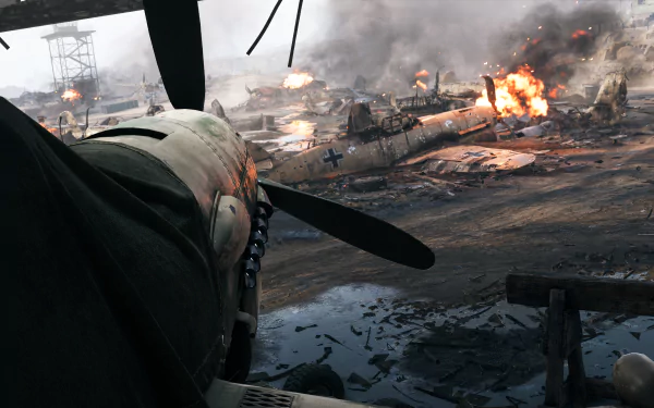 warplane aircraft video game Battlefield V Plane Crash HD Desktop Wallpaper | Background Image