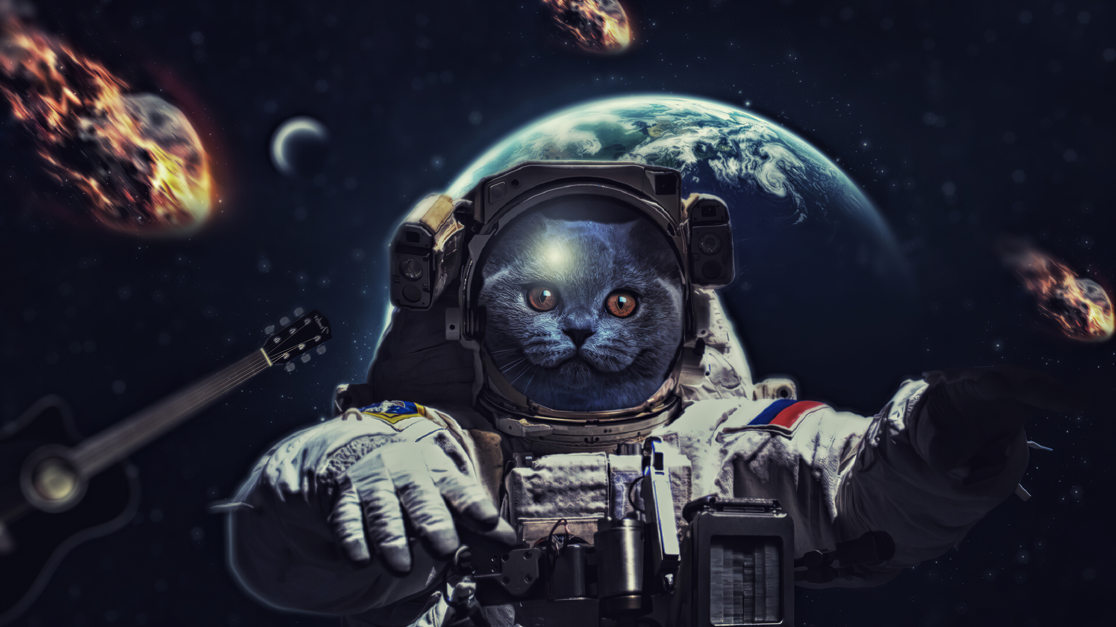 Premium Photo  Space cat in space godlike creature cosmic awe inspiring  dreamy digital illustration generative ai