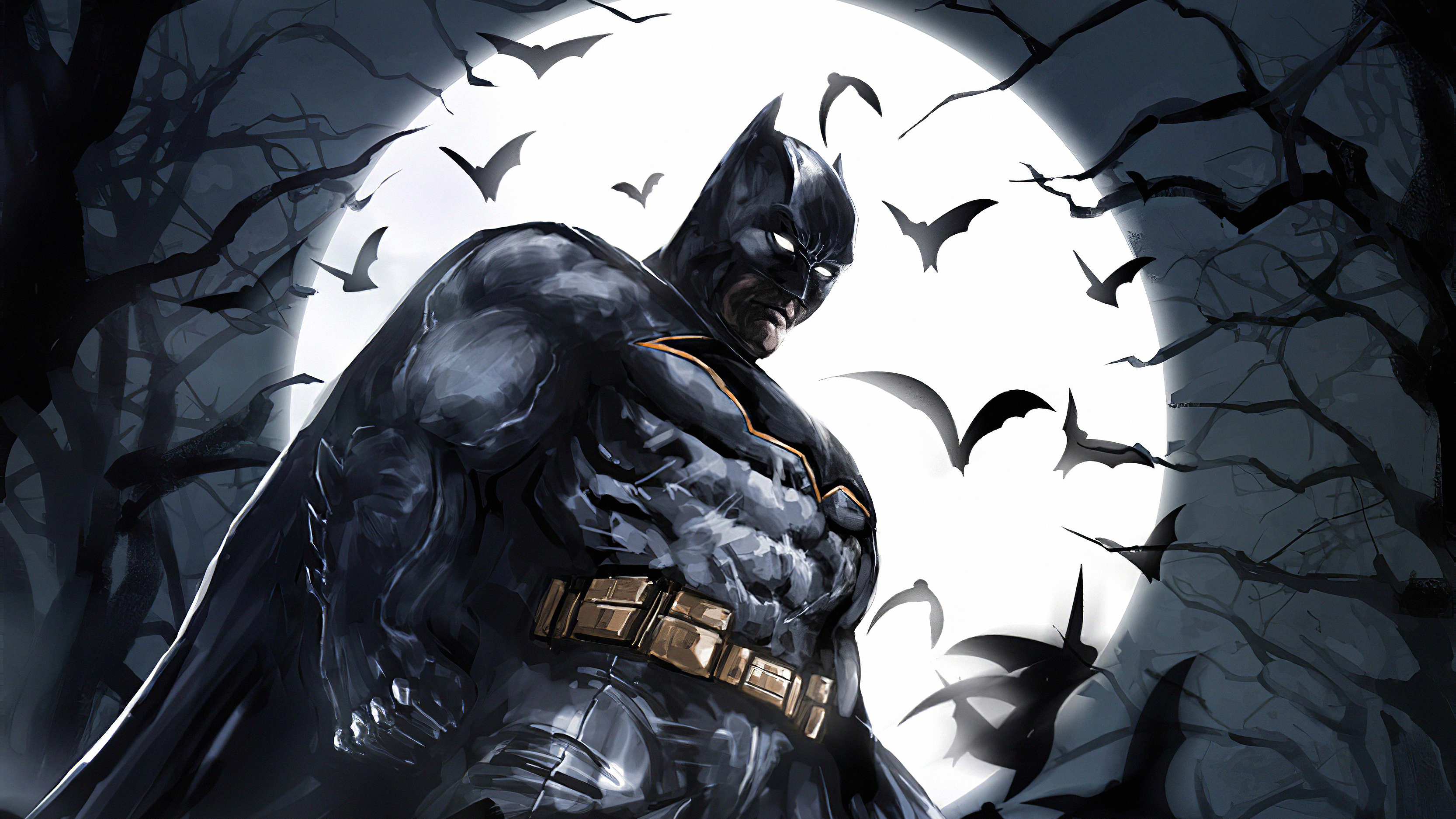 Batman with Bats & Moon Comics Wallpapers - Batman Wallpapers